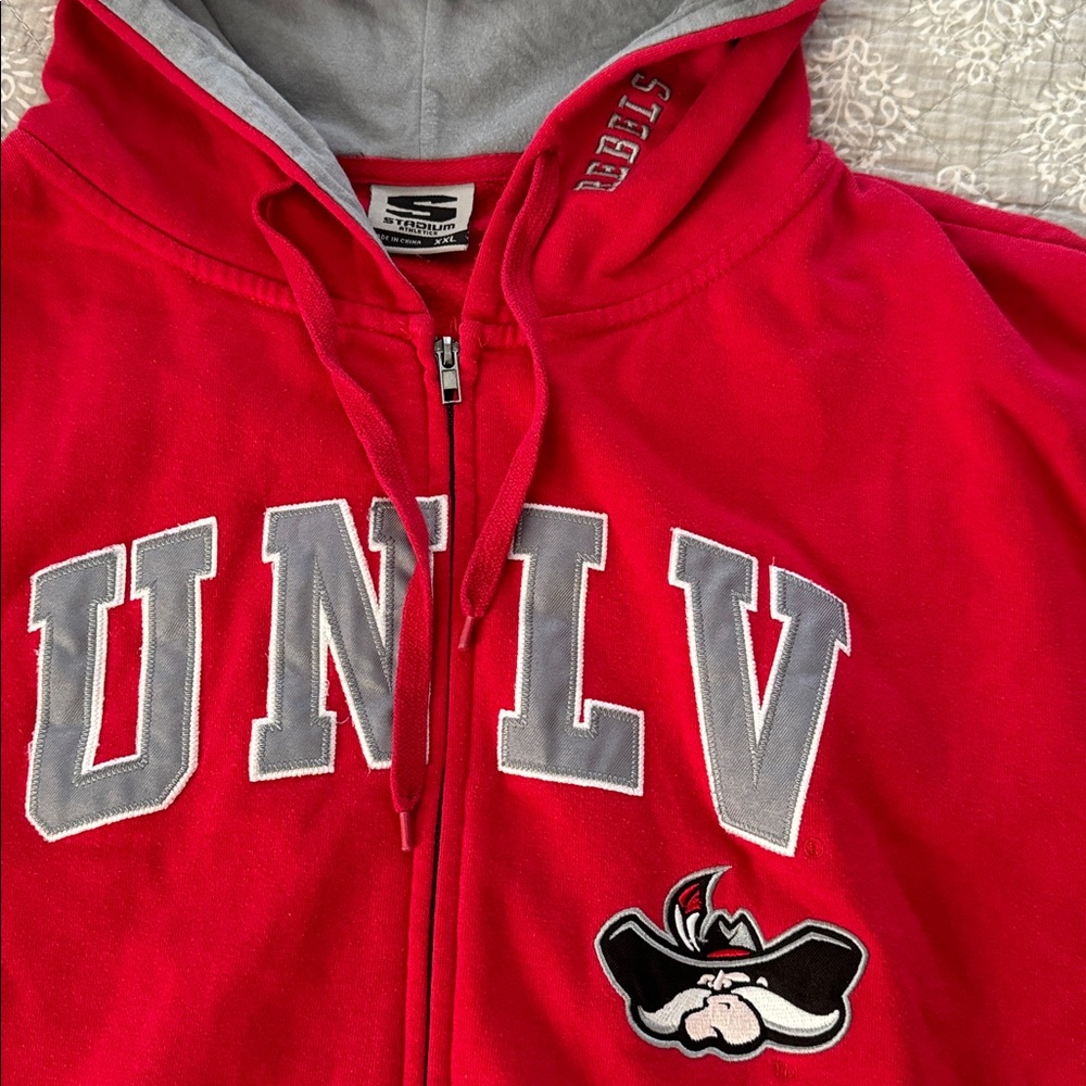 Vintage UNLV Zip Up Hoodie Sweatshirt - Picture 3 of 4